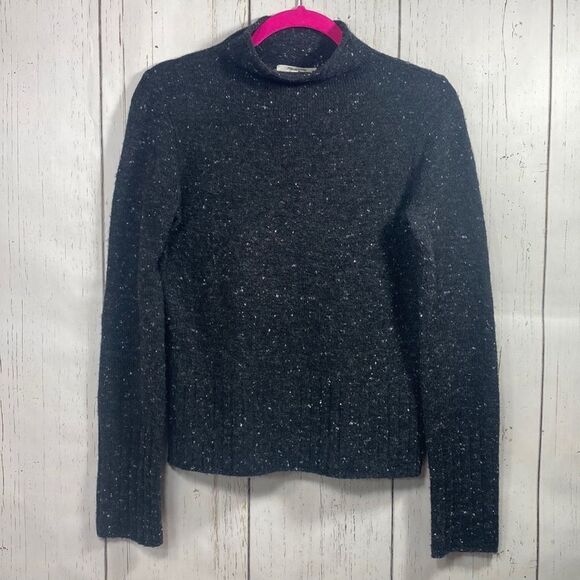Madewell Wool Blend Mock Neck Sweater Minimalist Cozy Academia Soft Grunge - Picture 1 of 13